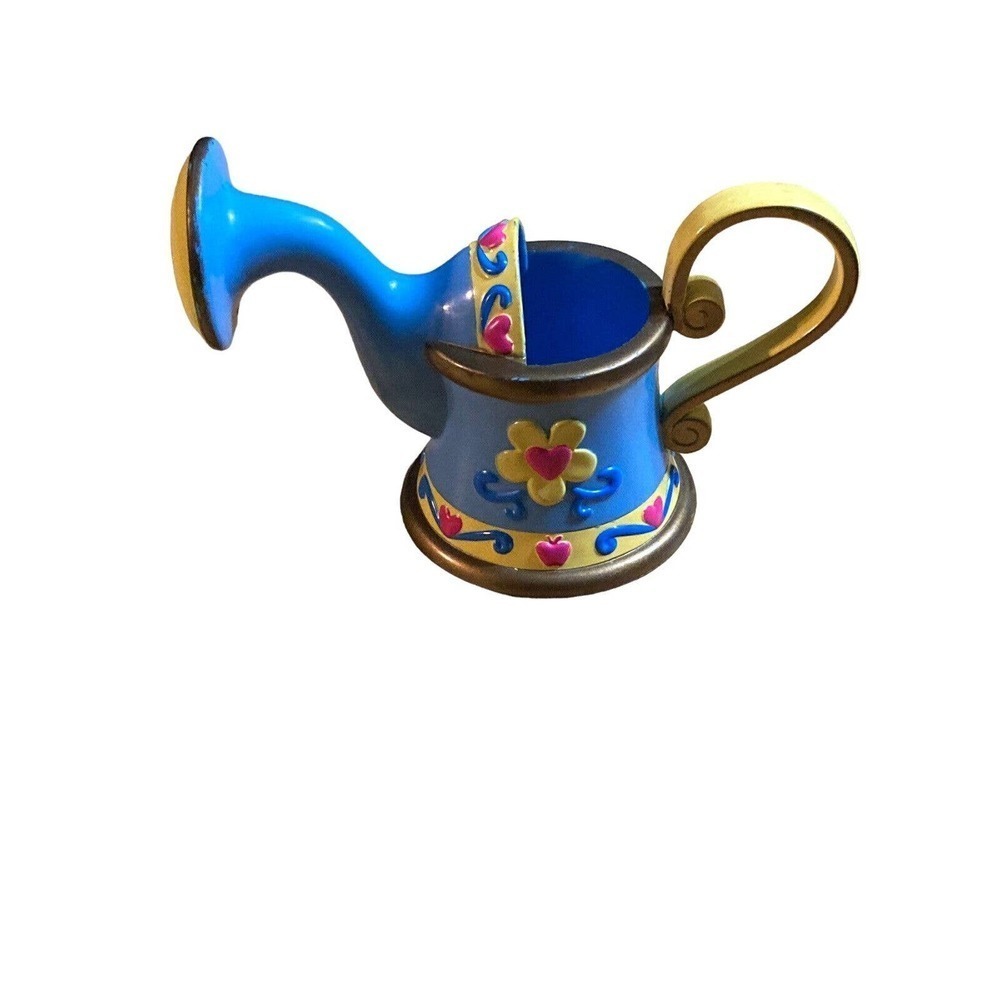 Blue & Yellow Floral Doll Watering Can Gardening Pretend Play